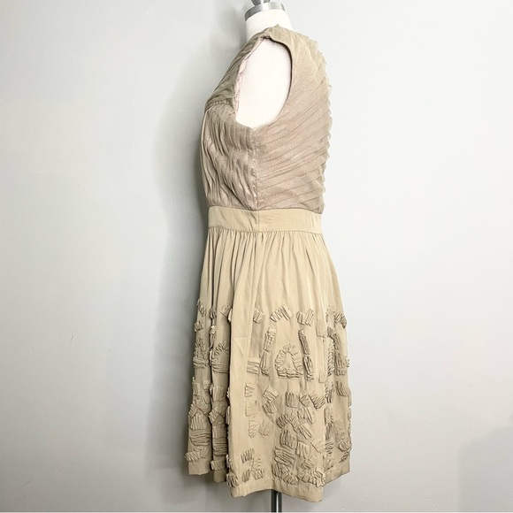 REISS Elenor Pleated Tulle Textured Appliqué Sleeveless Mini Dress - Picture 3 of 8
